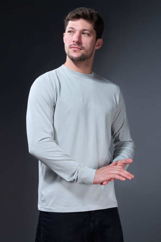 Greenish Grey Full Sleeve T-shirt