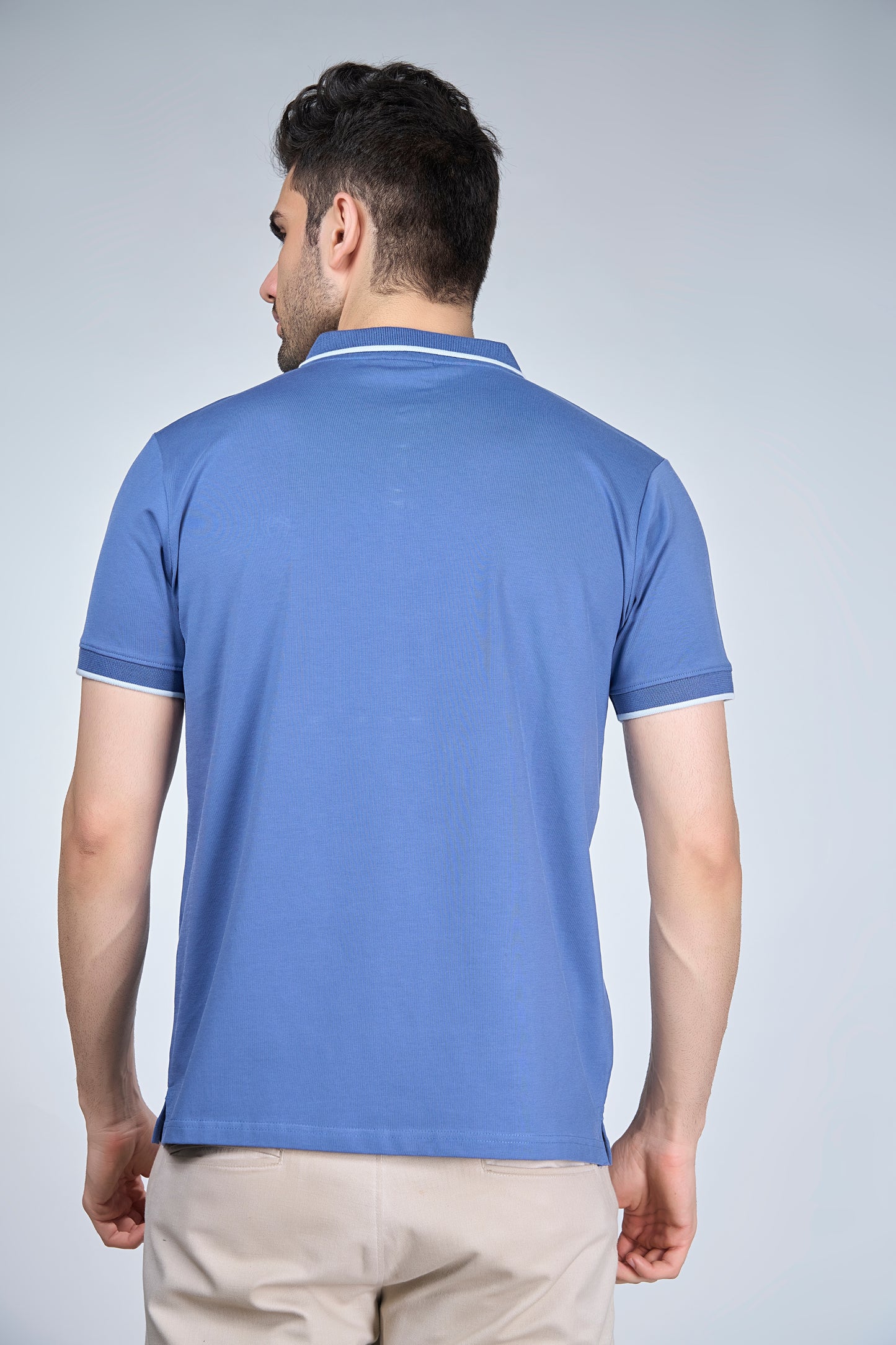 Marine Blue Button Polo