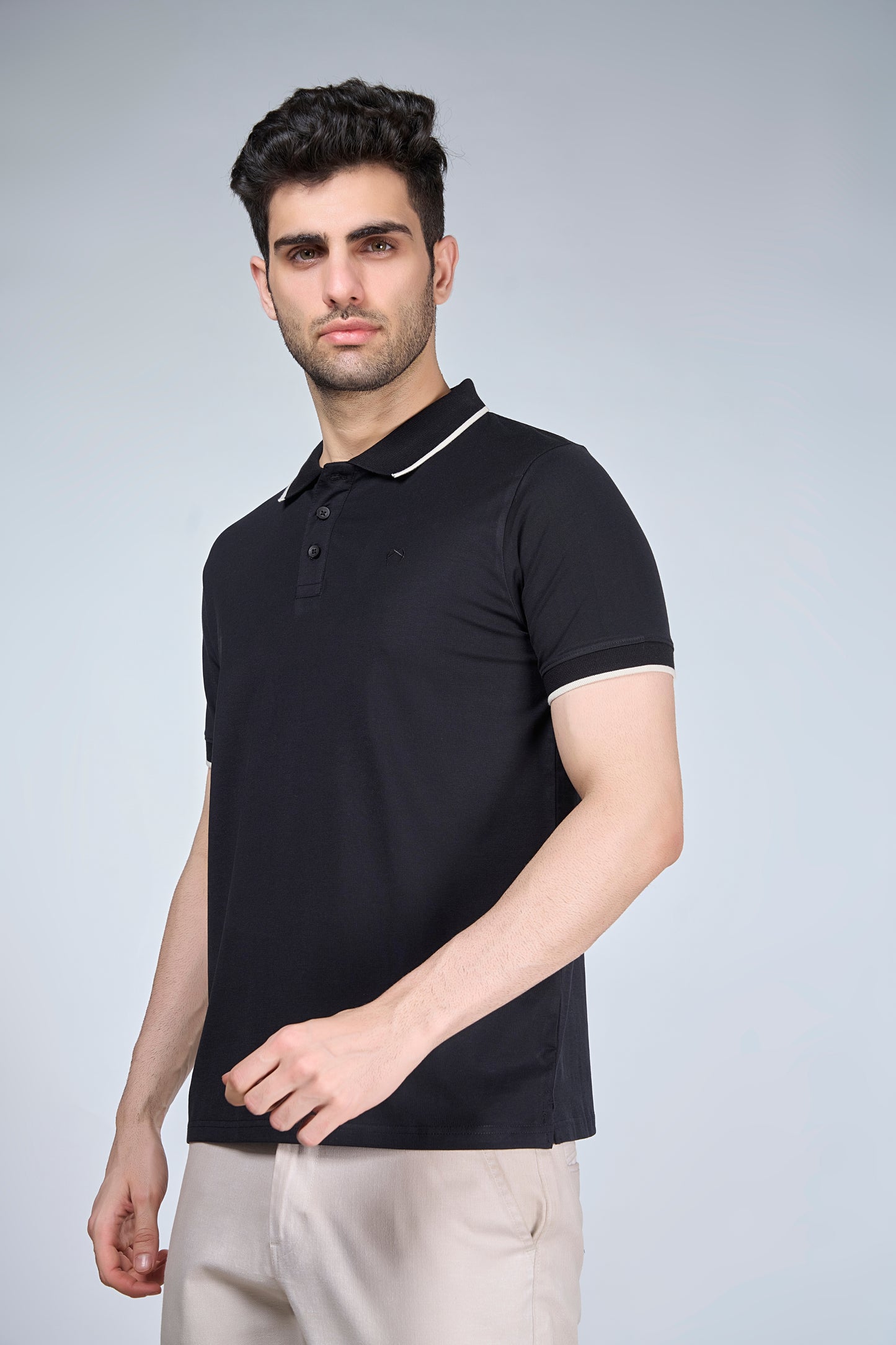 Black Button Polo