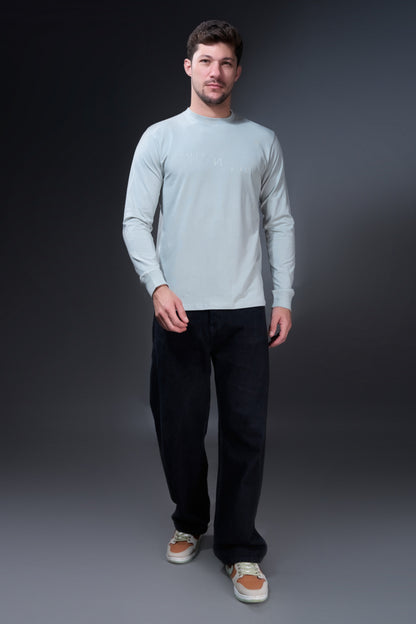 Greenish Grey Full Sleeve T-shirt