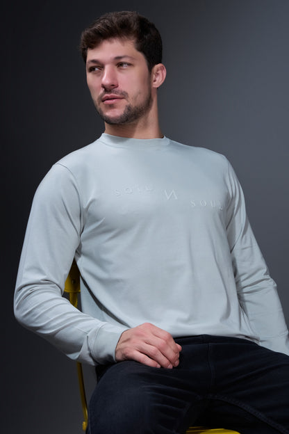 Greenish Grey Full Sleeve T-shirt