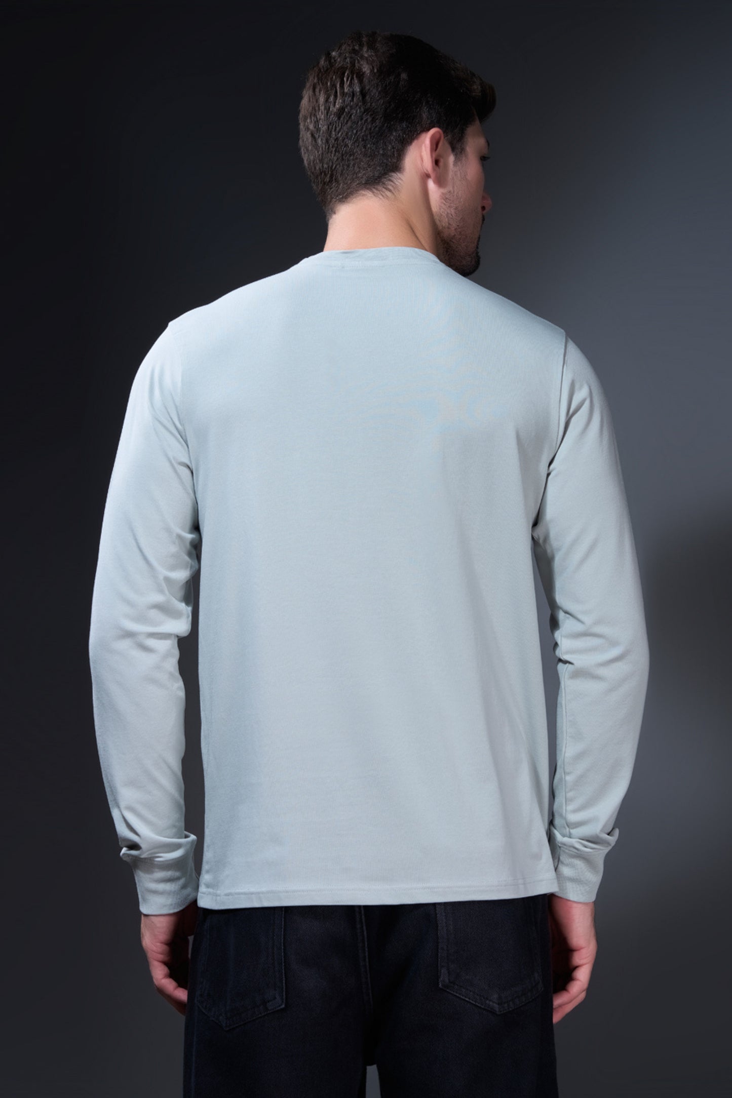 Greenish Grey Full Sleeve T-shirt