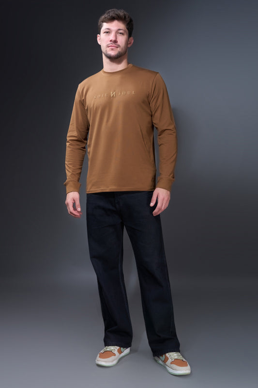 Khaki Full Sleeve T-shirt