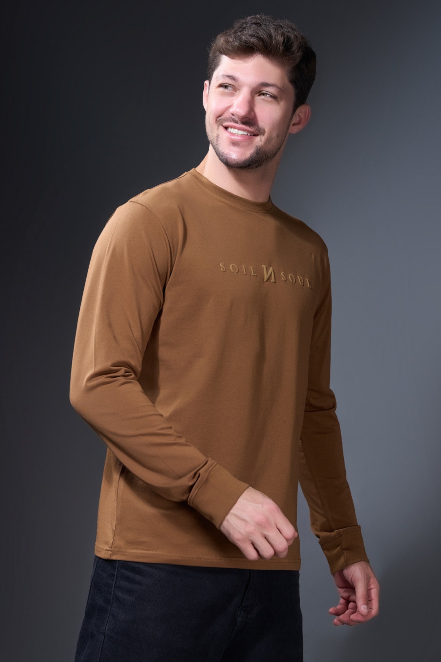 Khaki Full Sleeve T-shirt