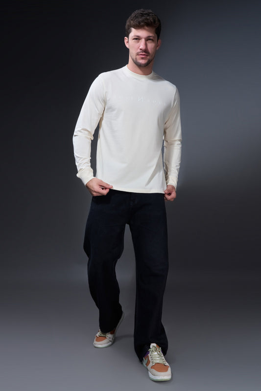 Off White Full Sleeve T-shirt