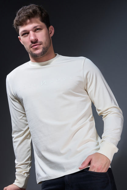 Off White Full Sleeve T-shirt