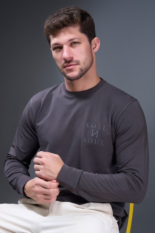 Dark Grey Full Sleeve T-shirt