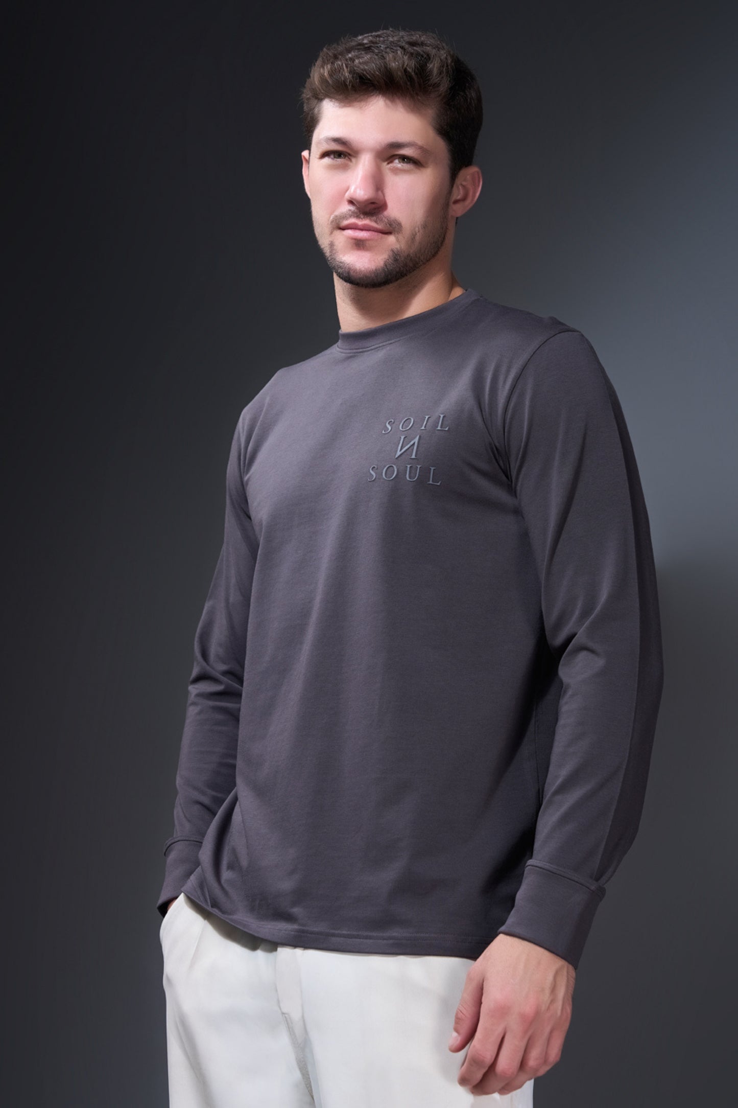 Dark Grey Full Sleeve T-shirt