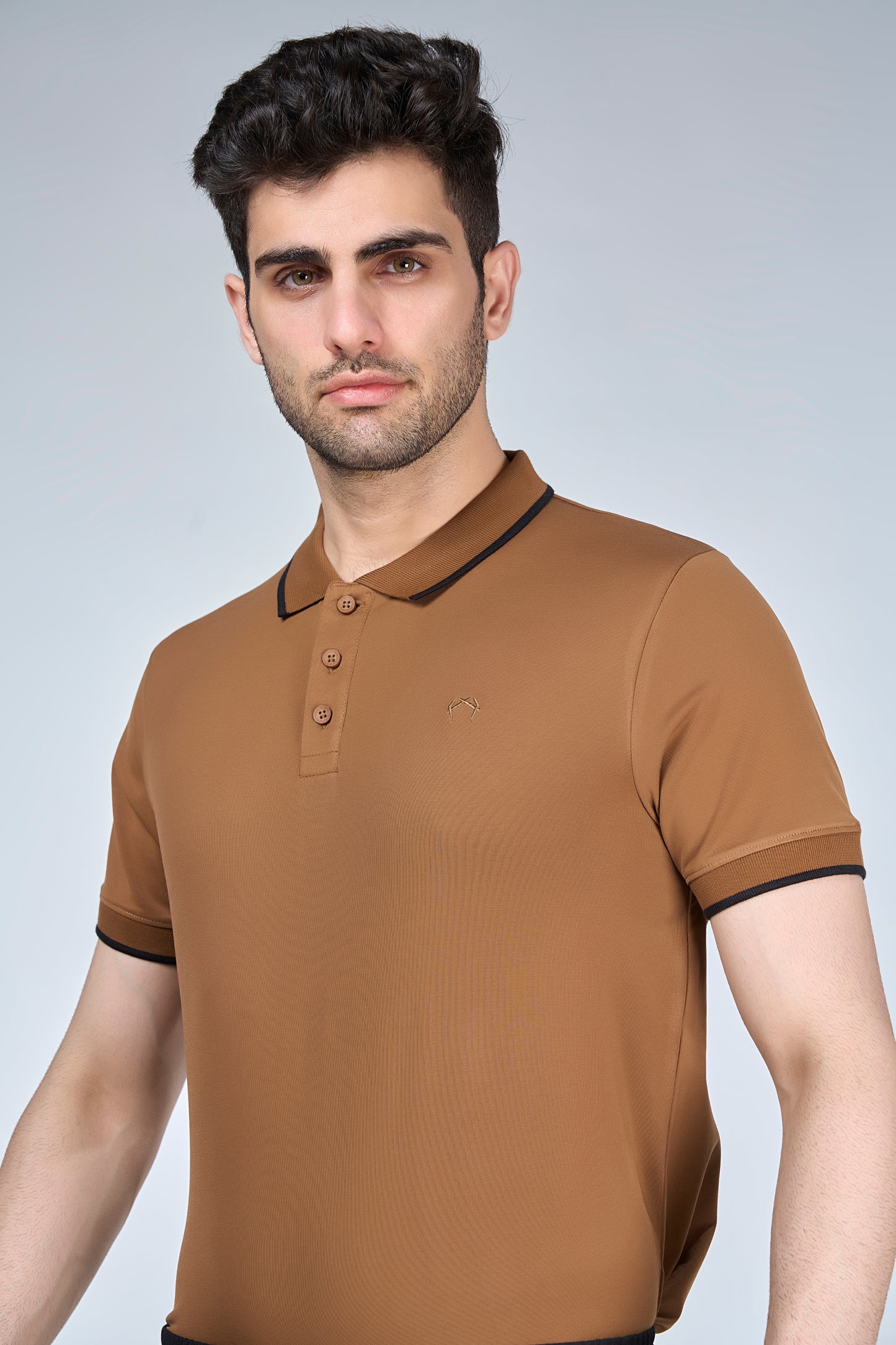 khaki Button Polo