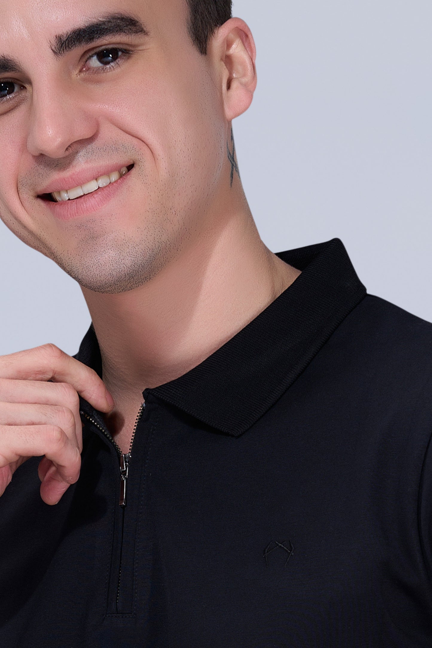 Black Zipper Polo