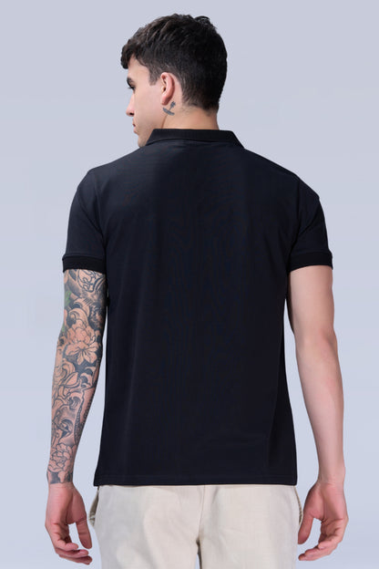 Black Zipper Polo