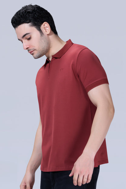 Terracotta Zipper Polo